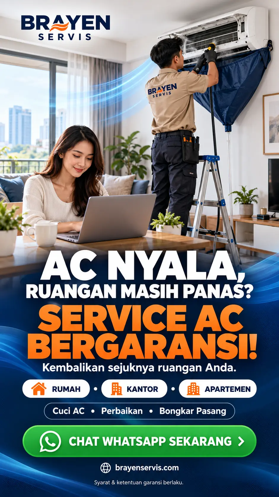 Promo layanan service AC Brayen Servis